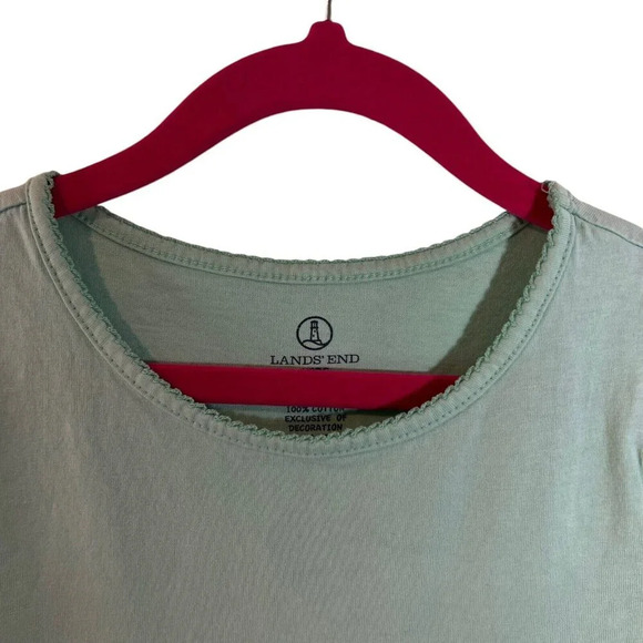 Land's End Girls T Shirt Size Small 7-8 Goldfish Sequin Ocean Sea Short Sleeve - Picture 4 of 4